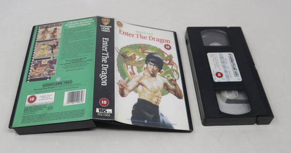 Vintage 1988 80s Warner Home Video Bruce Lee Enter The Dragon PAL VHS (Video Home System) Tape Martial Arts Retro Movie Film