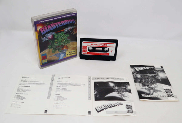 Vintage 1989 80s Commodore 64 C64 CBM 64 Blasteroids Cassette Tape Video Game