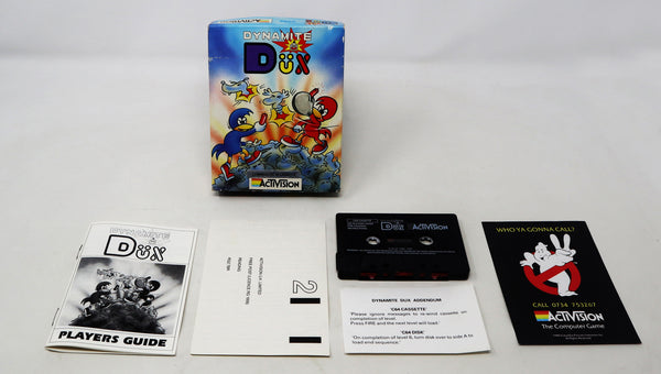 Vintage 1989 80s Commodore 64 C64 CBM 64 / 128 Activision Dynamite Dux Cassette Tape Video Game Boxed