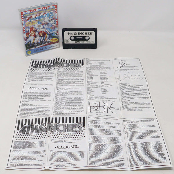 Vintage 1987 80s Commodore 64 C64 CBM 64 / 128 4th & Inches Cassette Tape Video Game
