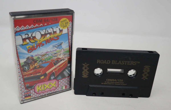 Vintage 1988 80s Commodore 64 C64 CBM 64 / 128 Road Blasters Cassette Tape Video Game