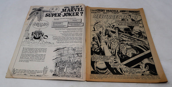 Vintage 1975 70s Marvel Comics Dracula Lives Comic Book No. 33 Issue Rare Retro