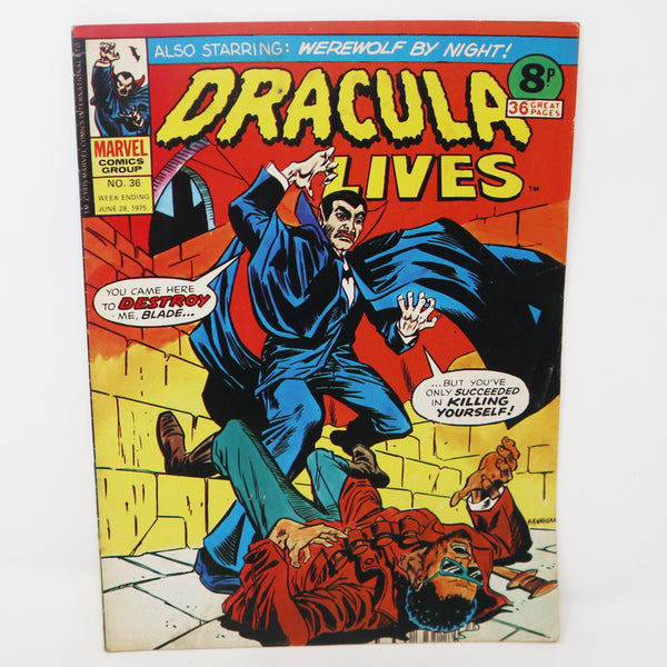 Vintage 1975 70s Marvel Comics Dracula Lives Comic Book No. 36 Issue Rare Retro