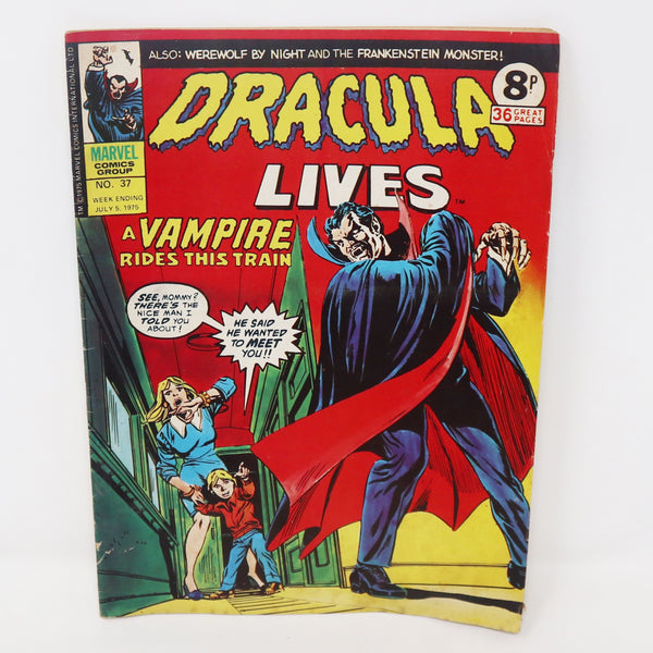 Vintage 1975 70s Marvel Comics Dracula Lives Comic Book No. 37 Issue Rare Retro
