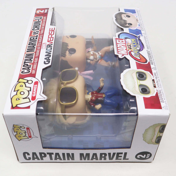 Funko POP! Games Marvel Vs. Capcom Infinite Captain Marvel Vs. Chun-Li Marvel Gamerverse Vinyl Bobble-Heads Figures 2 Pack Set Boxed