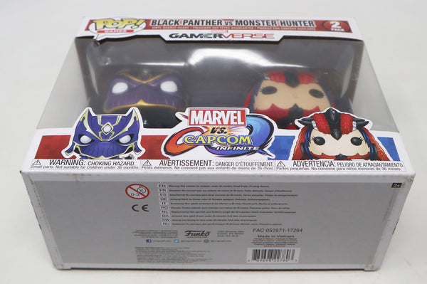 Funko POP! Games Marvel Vs. Capcom Infinite Black Panthor Vs. Monster Hunter Marvel Gamerverse Vinyl Figures 2 Pack Set Boxed