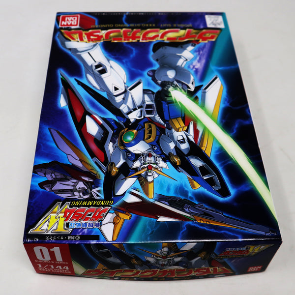 Vintage 1995 90s Bandai W-Gundam Wing Gundam Mobile Suit XXXG-01W 1/144 Scale Action Figure Model Kit Assembled Boxed Japan Box