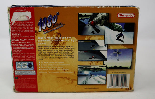 Vintage 1998 90s Nintendo 64 N64 1080 Ten Eighty Snowboarding Video Game Boxed Pal 2 Players