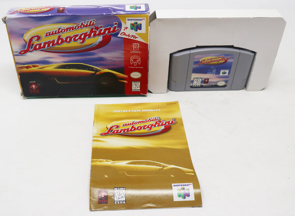 Vintage 1996 90s Nintendo 64 N64 Automobili Lamborghini Racing Video Game Boxed USA NTSC 1-4 Players