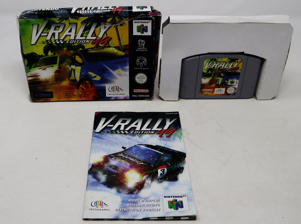 Vintage 1998 90s Nintendo 64 N64 V-Rally Edition 99 World Rally Championship Racing Video Game Boxed Pal 2 Players