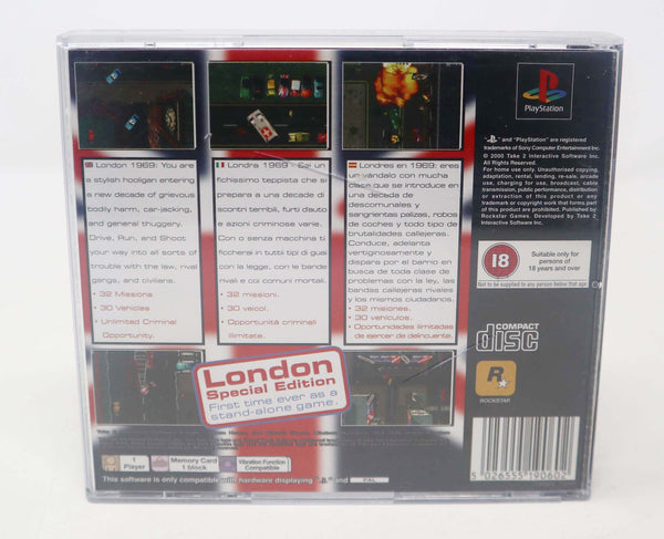 Vintage 2000 Playstation 1 PS1 Grand Theft Auto London Special Edition Video Game Pal Version 1 Player