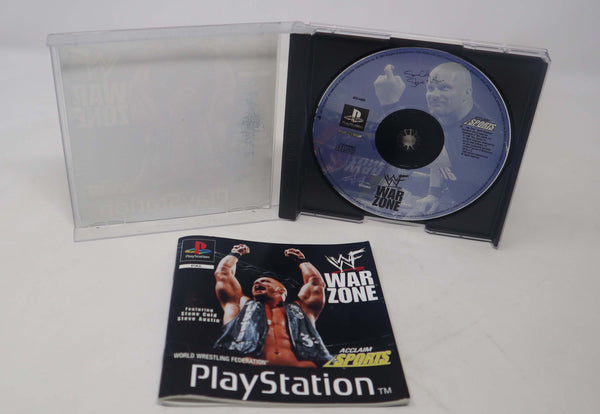 Vintage 1998 90s Playstation 1 PS1 World Wrestling Federation WWF War Zone Video Game Pal 1-2 Players Featuring Stone Cold Steve Austin
