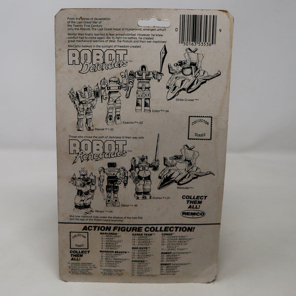 Vintage 1984 80s Remco Robot Defenders Mazrak - Collectible Series - 32 Fully Poseable 5" Action Figure MOC Carded Sealed Rare