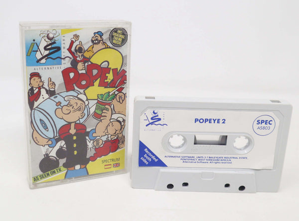 Vintage 1990 90s Spectrum Popeye 2 Cassette Tape Video Game Inc. Original Theme Music