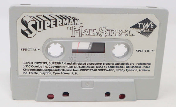 Vintage 1988 80s Spectrum Superman The Man Of Steel Cassette Tape Video Game