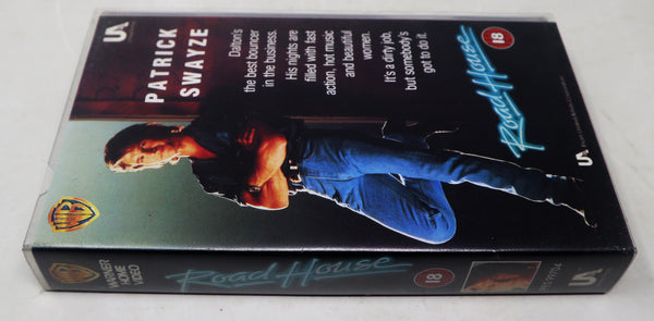 Vintage 1989 80s MGA / UA Home Video Patrick Swayze Road House PAL VHS (Video Home System) Tape Action Thriller Retro Movie Film