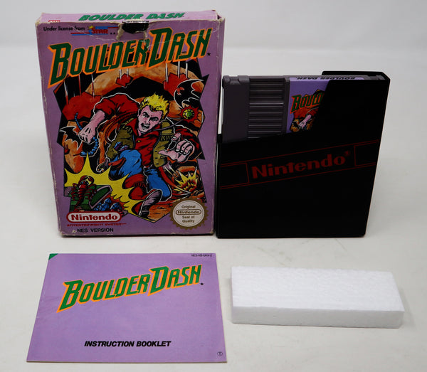 Vintage 1990 90s Nintendo Entertainment System NES Boulder Dash Video Game Boxed Pal