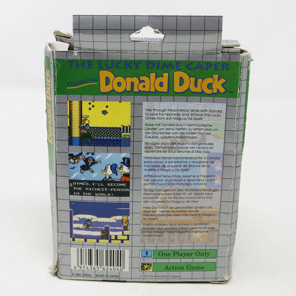 Vintage 1991 90s Sega Game Gear The Lucky Dime Caper Starring Donald Duck Cartridge Video Game Boxed Pal 1 Player