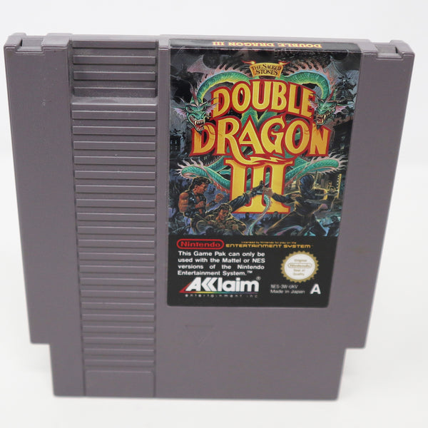 Vintage 1990 90s Nintendo Entertainment System NES Double Dragon III 3 The Sacred Stones Arcade Fighting Video Game Boxed Pal A