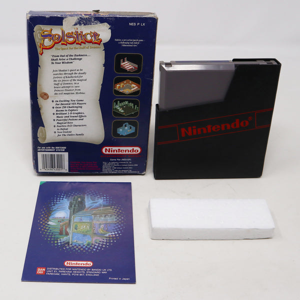 Vintage 1991 90s Nintendo Entertainment System NES Solstice The Quest For The Staff Of Demnos Video Game Boxed Pal