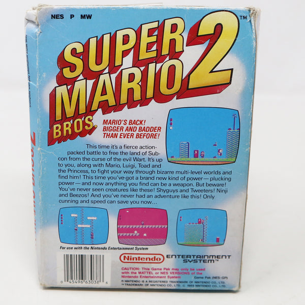 Vintage 1989 80s Nintendo Entertainment System NES Super Mario Bros. 2 Video Game Boxed Pal