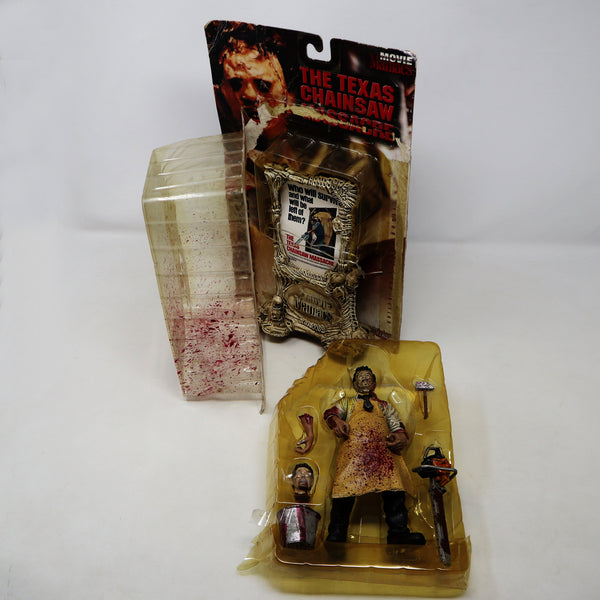 Vintage 1998 90s Movie Maniacs Series 1 The Texas Chainsaw Massacre Leatherface Figure Bloody Version Opened With Packaging Card Rare