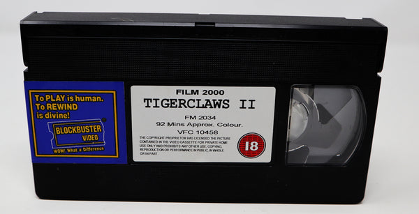 Vintage 1999 90s Tiger Claws II 2 VHS Video Home System Tape Rare Big Box Version Jahal Merhi Cynthia Rothrock Bolo Yeung Martial Arts Rare Blockbuster Video Ex-Rental