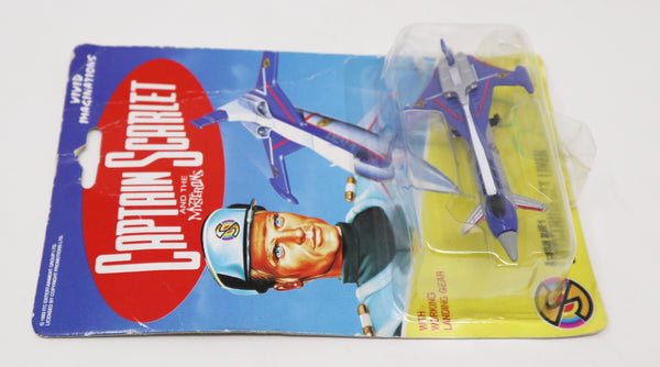 Vintage 1993 90s Vivid Imaginations Captain Scarlet And The Mysterons Captain Blue's Spectrum Jet Liner Vehicle Carded MOC