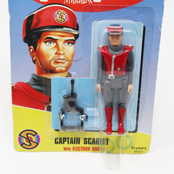 Vintage 1993 90s Vivid Imaginations Captain Scarlet And The Mysterons Captain Scarlet With Electric Gun 4" Action Figure Carded MOC