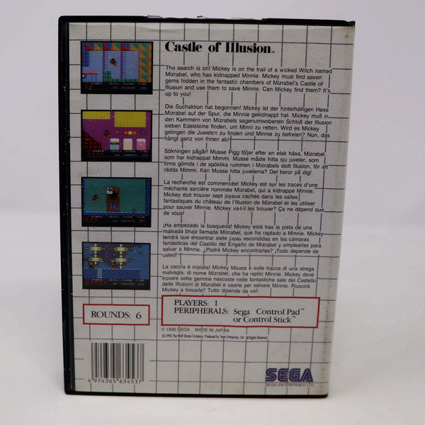 Vintage 1990 90s Sega Master System Castle Of Illusion Starring Mickey Mouse Cartridge Video Game Pal Action 1 Player