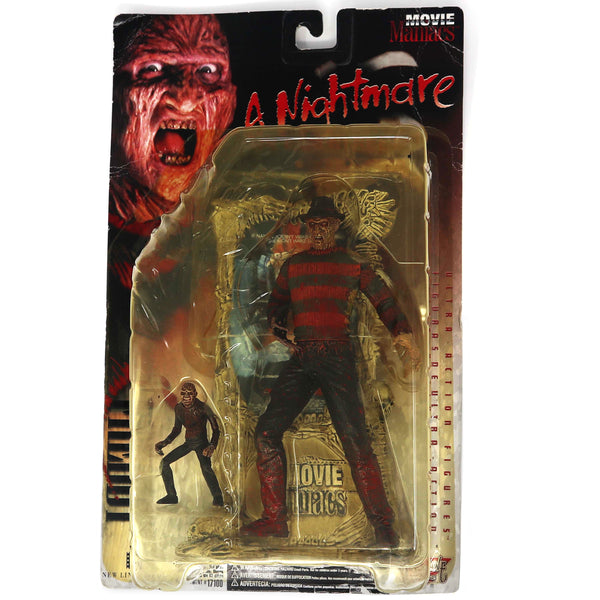 Vintage 1998 Movie Maniacs Series 1 A Nightmare On Elm Street Freddy Krueger Figure Bloody Version Carded MOC Rare