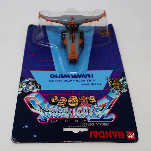 Vintage 1983 80s Bandai Gerry Anderson & Christopher Burr's Terrahawks Hawkwing Pull Back - Wind And Go Space Vehicle Prod. 988718 Carded MOC