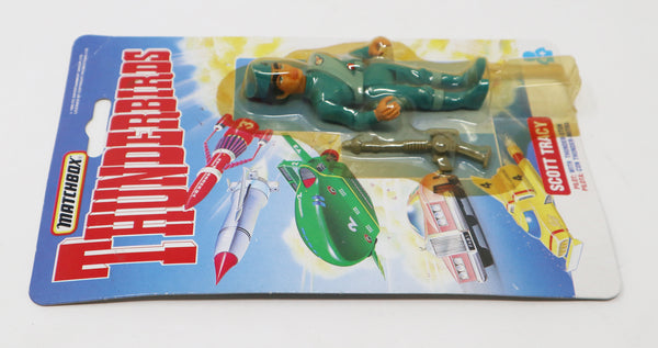 Vintage 1993 90s Matchbox Tyco Toys Thunderbirds Scott Tracy Pilot With Thunder-Stun 3.5" Action Figure Carded MOC