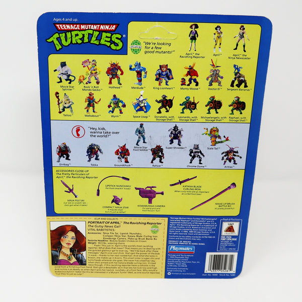 Vintage 1992 90s Playmates Toys Teenage Mutant Ninja Turtles (TMNT) April O'Neil The Ravashing Reporter! Action Figure Carded MOC