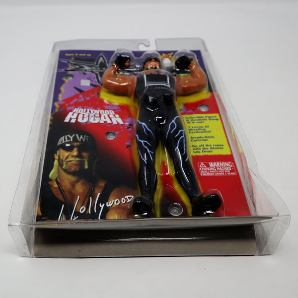 Vintage 1999 90s Tiger Electronic Hasbro World Championship WCW WWF WWE Wrestling Hollywood Hogan 10" Collectible Figure & LCD Handheld Game Carded MOC Sealed Rare