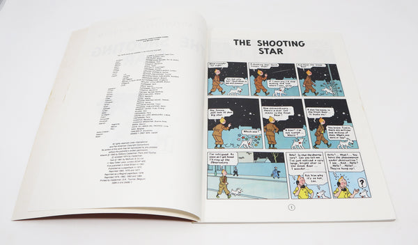 Vintage 1978 70s Magnet Herge - The Adventures Of Tintin - The Shooting Star Comic Strip Story Paperback Book Reprint Rare