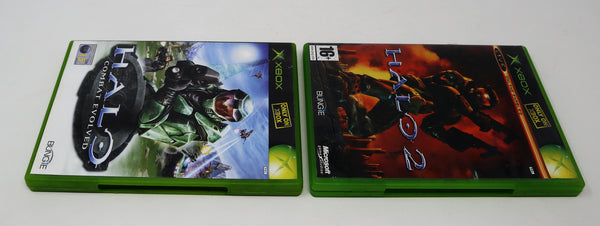 Vintage 2002 2004 Microsoft Xbox X-Box Halo & Halo 2 Combat Video Game Lot PAL 1-4 Players