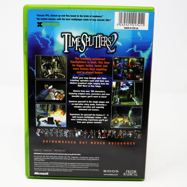 Vintage 2002 Microsoft Xbox X-Box Timesplitters Time Splitters 2 Video Game PAL 1-4 Players
