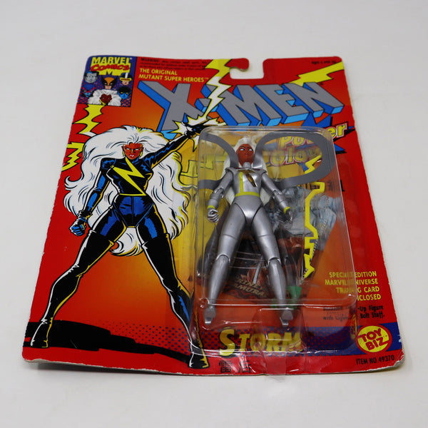 Vintage 1993 90s Toy Biz Marvel Comics X-Men Storm Action Figure No. 49370 Carded MOC With Power Glow Action!
