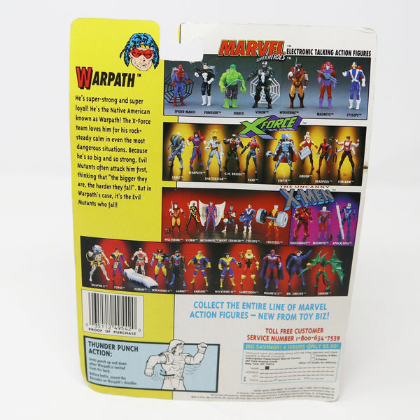 Vintage 1993 90s Toy Biz Marvel Comics The Uncanny X-Men X-Force Warpath Action Figure No. 4954 Carded MOC With Thunder Punch Action!