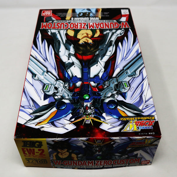 Vintage 1997 90s Bandai Endless Waltz W-Gundam Zero Custom Mobile Suit XXXG-00W0 Wing Gundam 0 1/100 Scale Model Kit Assembled Boxed Japan