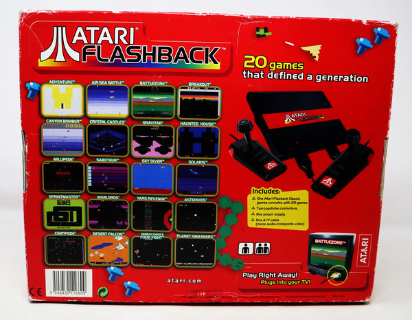 Vintage 2005 Atari Flashback Classic Console Plug & Play Boxed 20 Built-In Video Games + 2 Joysticks Controllers Boxed Retro