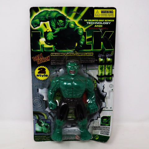 Vintage Technology And Strength Doll Fashion Incredible Hulk Knock Off Bootleg Action Figure With Amazing Visual Convulsion No. CY954 MOC Carded Rare Retro