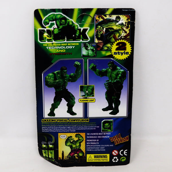 Vintage Technology And Strength Doll Fashion Incredible Hulk Knock Off Bootleg Action Figure With Amazing Visual Convulsion No. CY954 MOC Carded Rare Retro