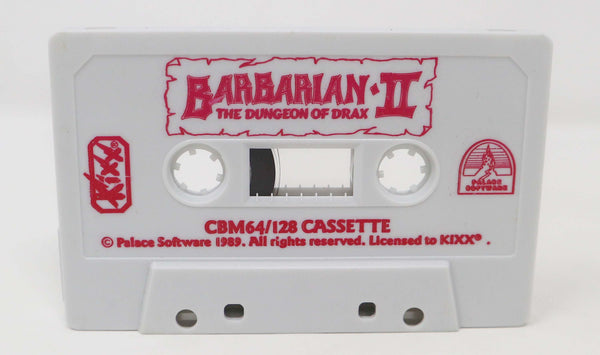 Vintage 1989 80s Commodore 64 C64 CBM 64 / 128 Barbarian II 2 The Dungeon Of Drax Cassette Tape Video Game
