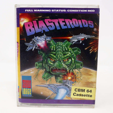 Vintage 1989 80s Commodore 64 C64 CBM 64 Blasteroids Cassette Tape Video Game