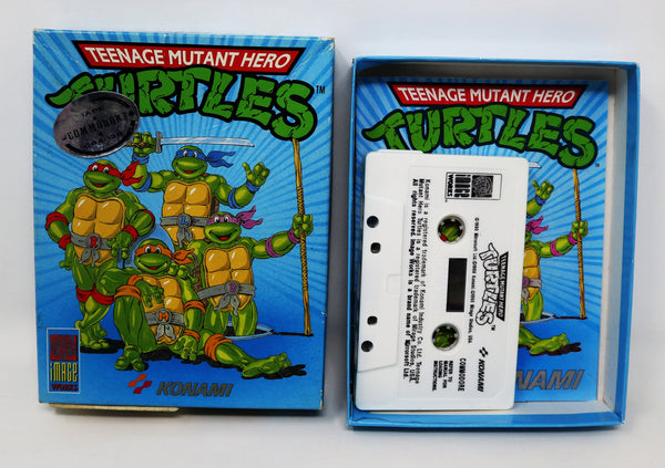 Vintage 1990 90s Commodore 64 C64 CBM 64 / 128 Konami Teenage Mutant Hero Ninja Turtles TMHT TMNT Cassette Tape Video Game Boxed