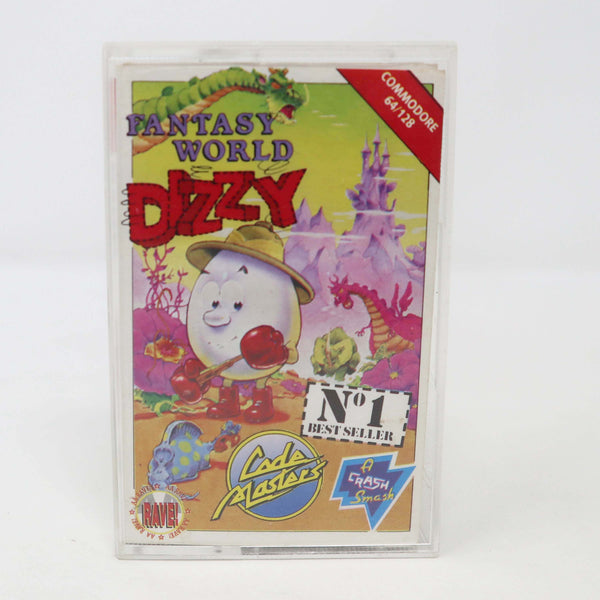Vintage 1980s Commodore 64 C64 64 / 128 Fantasy World Dizzy Cassette Tape Video Game