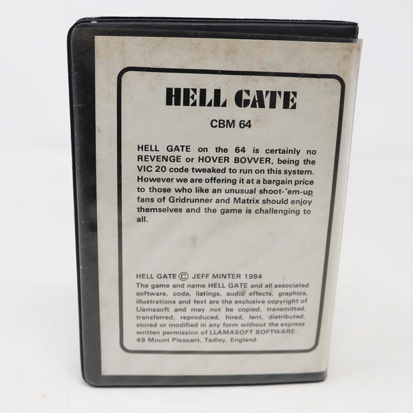 Vintage 1984 80s Commodore 64 C64 CBM 64 Hell Gate Cassette Tape Video Game Retro