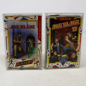Vintage 1987 1988 80s Commodore 64 C64 CBM 64 / 128 Joe Blade 1 & Joe Blade II 2 Cassette Tapes Video Games Lot Retro